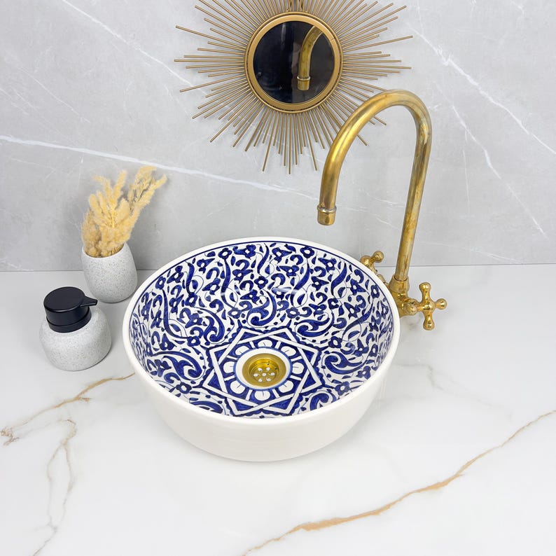 Marokkanisches Keramikwaschbecken im orientalischen Stil #237