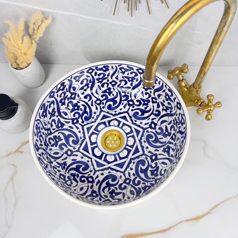 Marokkanisches Keramikwaschbecken im orientalischen Stil #237