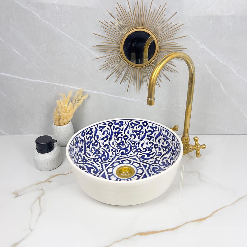 Marokkanisches Keramikwaschbecken im orientalischen Stil #237