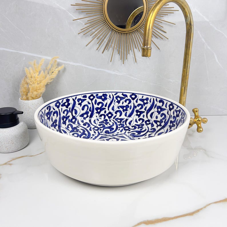 Marokkanisches Keramikwaschbecken im orientalischen Stil #237