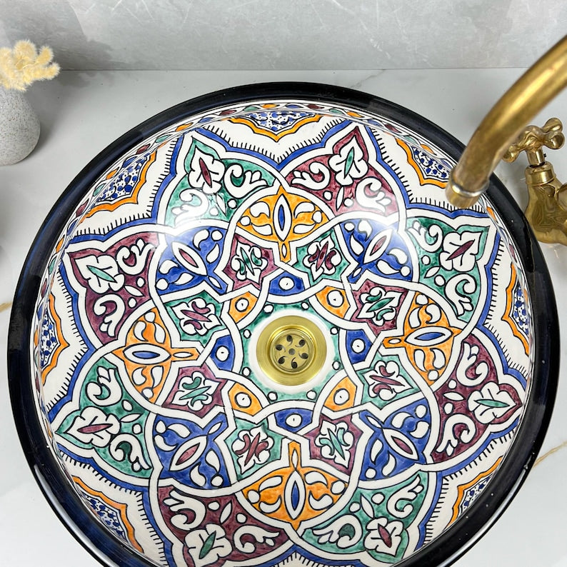 Marokkanisches Keramikwaschbecken im orientalischen Stil #270