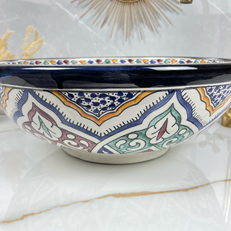 Marokkanisches Keramikwaschbecken im orientalischen Stil #270