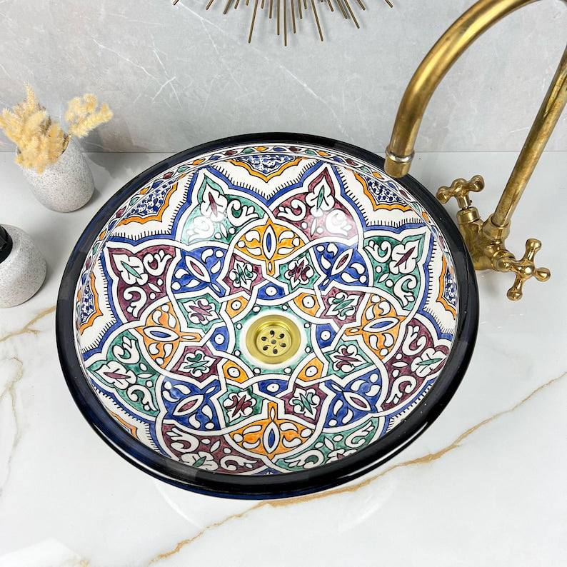 Marokkanisches Keramikwaschbecken im orientalischen Stil #270