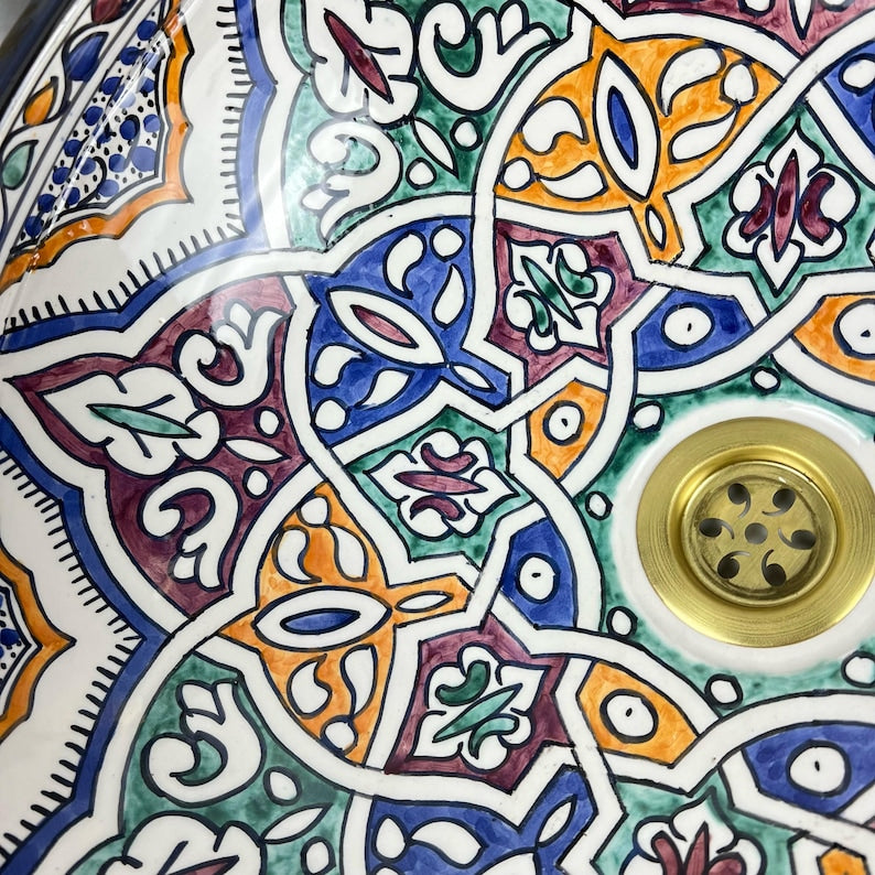 Marokkanisches Keramikwaschbecken im orientalischen Stil #270