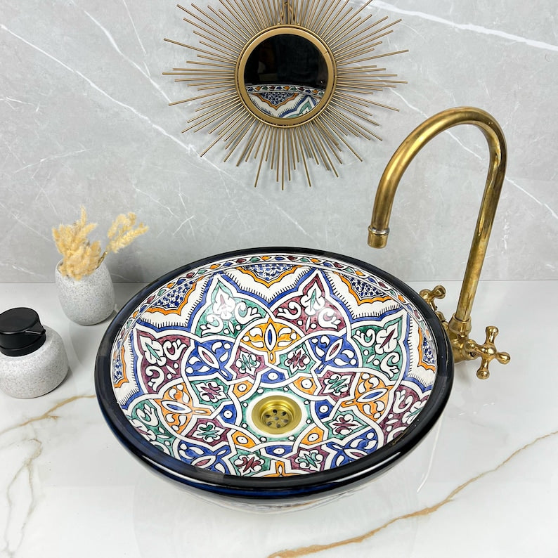 Marokkanisches Keramikwaschbecken im orientalischen Stil #270