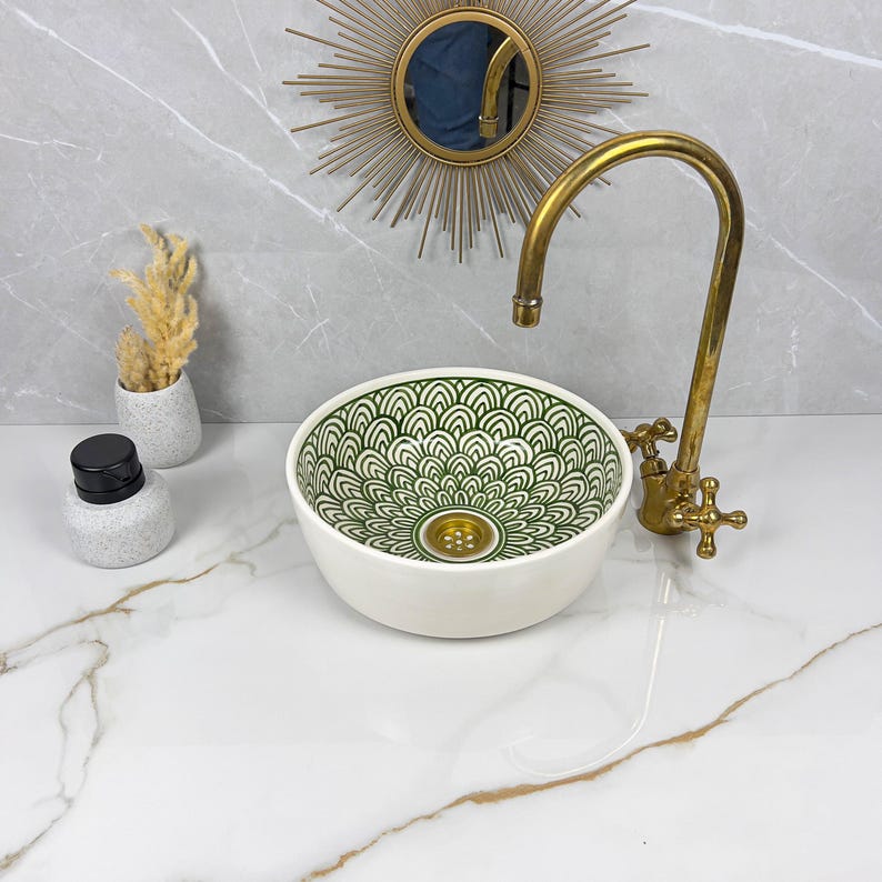 Marokkanisches Keramikwaschbecken im orientalischen Stil #295