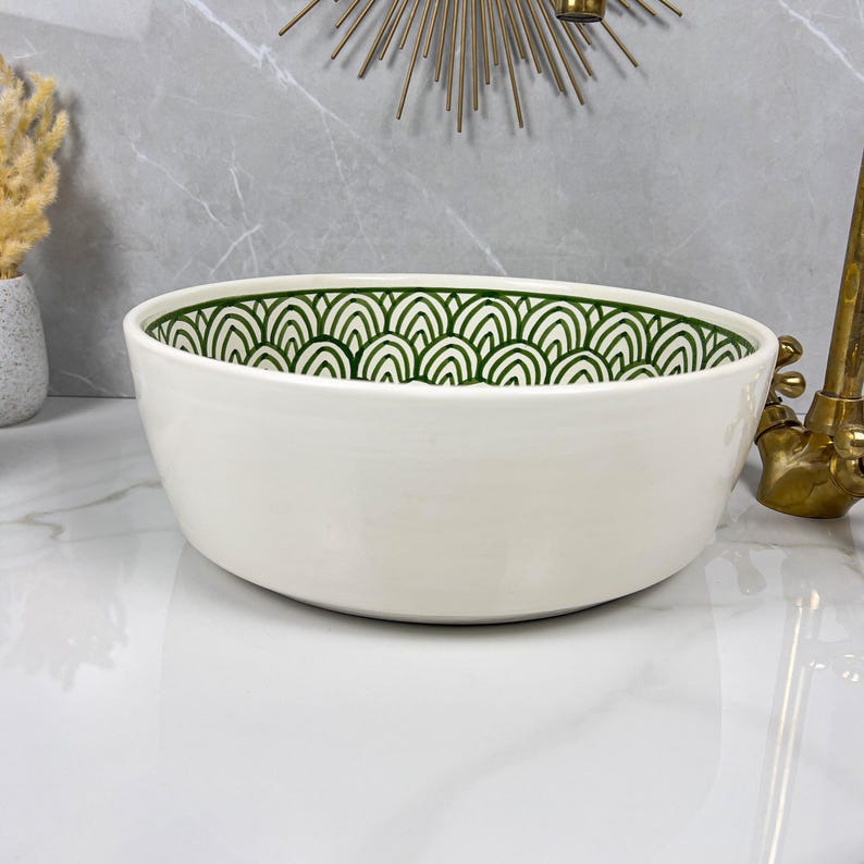 Marokkanisches Keramikwaschbecken im orientalischen Stil #295