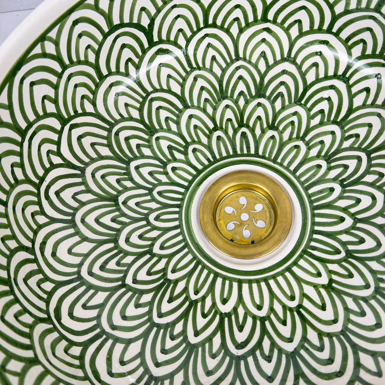 Marokkanisches Keramikwaschbecken im orientalischen Stil #295
