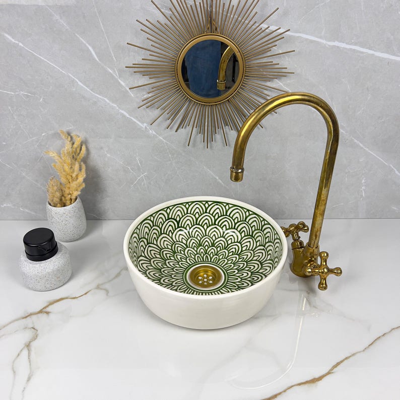 Marokkanisches Keramikwaschbecken im orientalischen Stil #295