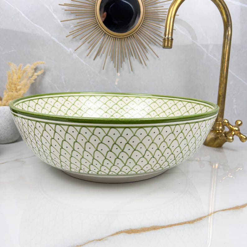 Marokkanisches Keramikwaschbecken im orientalischen Stil #275