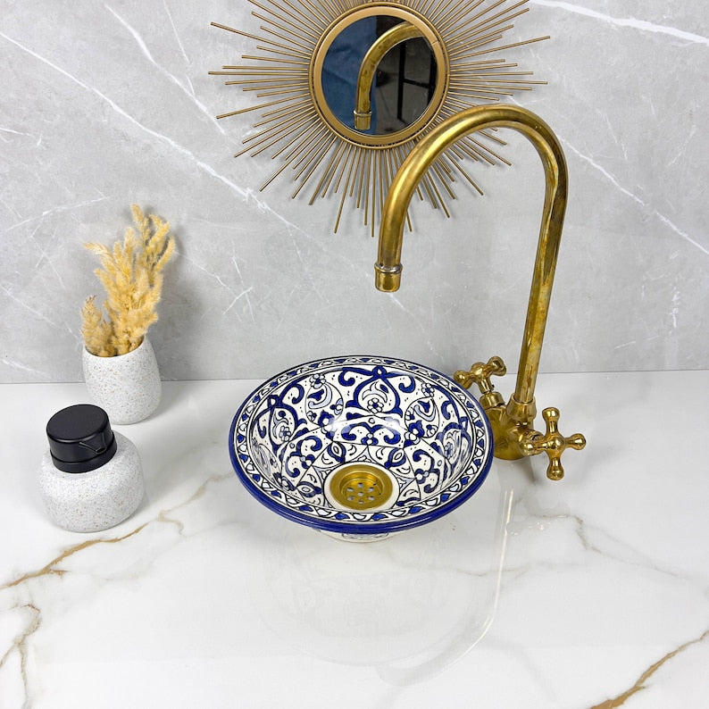 Marokkanisches Keramikwaschbecken im orientalischen Stil #291