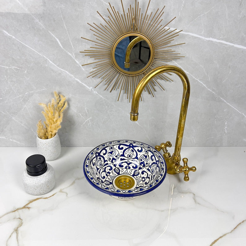 Marokkanisches Keramikwaschbecken im orientalischen Stil #291