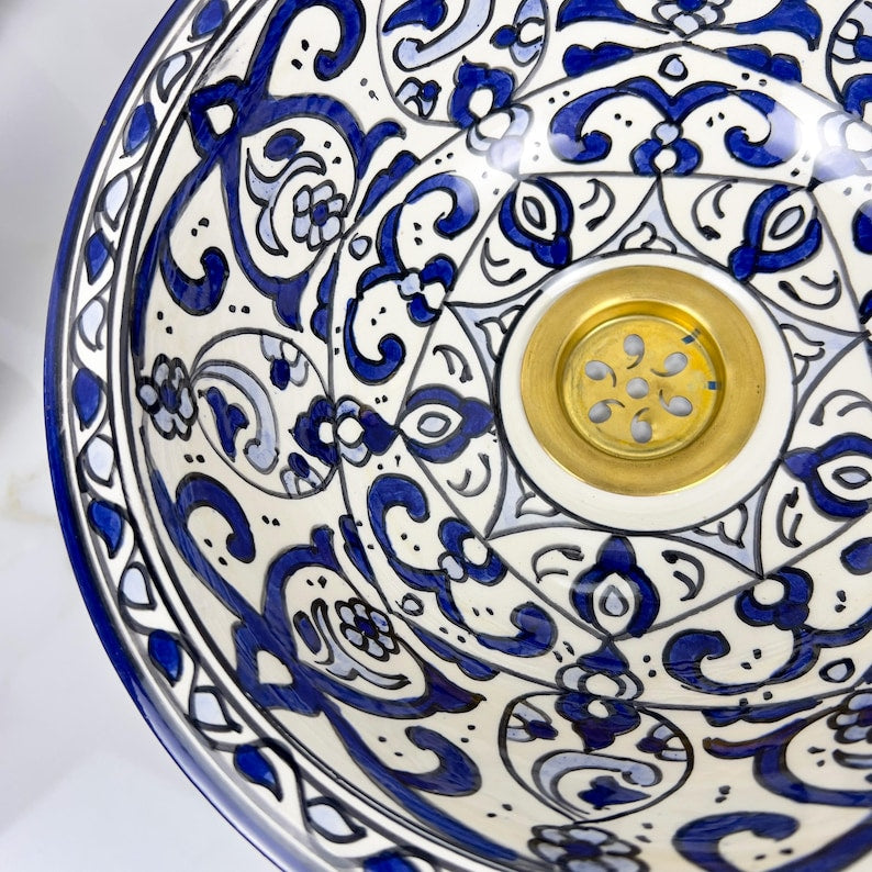 Marokkanisches Keramikwaschbecken im orientalischen Stil #291