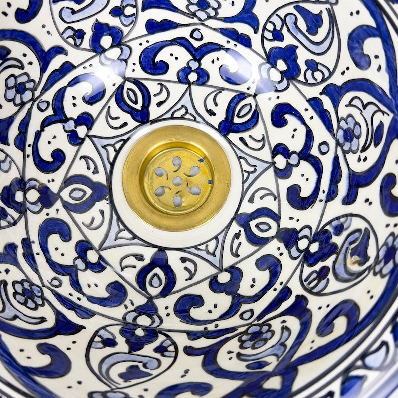 Marokkanisches Keramikwaschbecken im orientalischen Stil #291