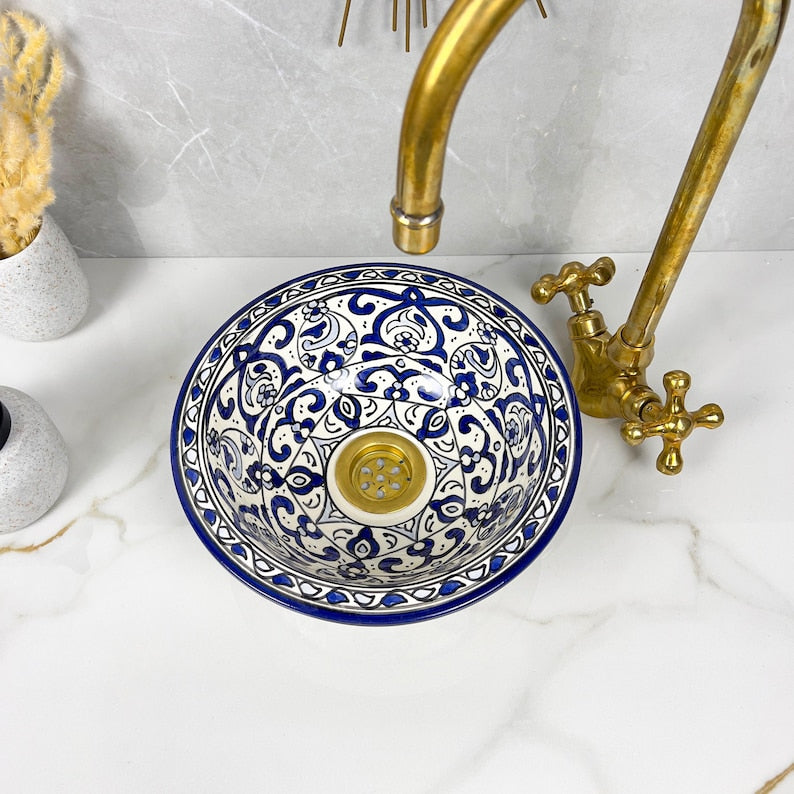 Marokkanisches Keramikwaschbecken im orientalischen Stil #291