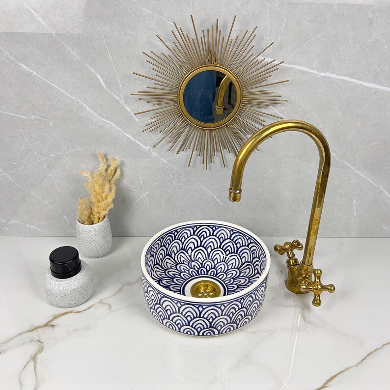 Marokkanisches Keramikwaschbecken im orientalischen Stil #280