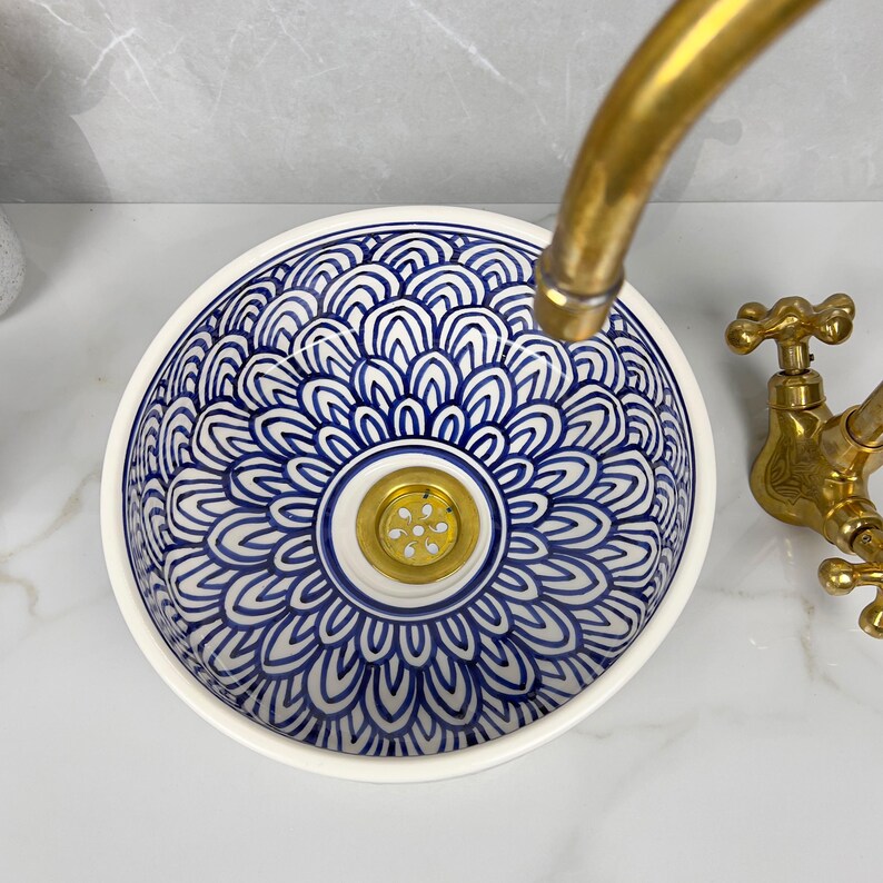 Marokkanisches Keramikwaschbecken im orientalischen Stil #280