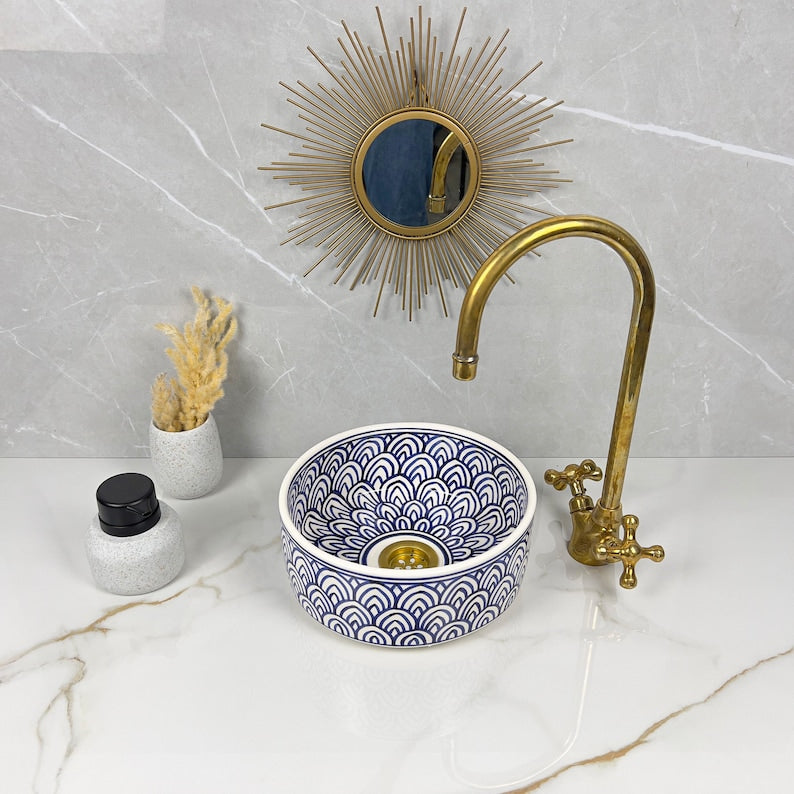 Marokkanisches Keramikwaschbecken im orientalischen Stil #280
