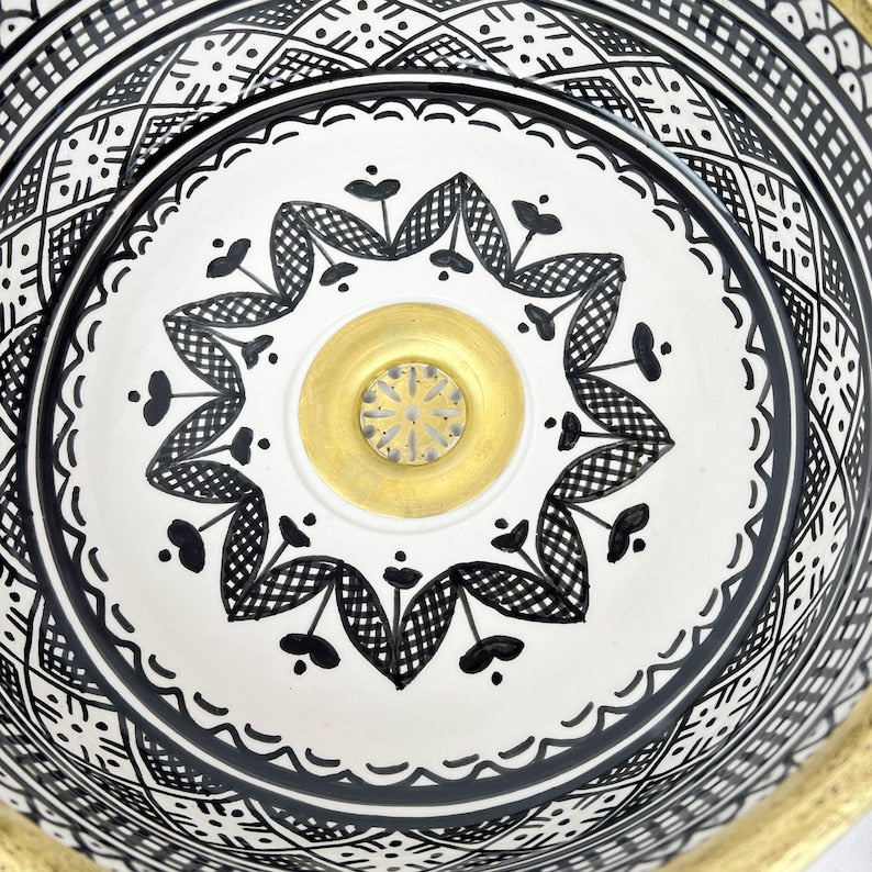 Moroccan Sink with brass rim #55C