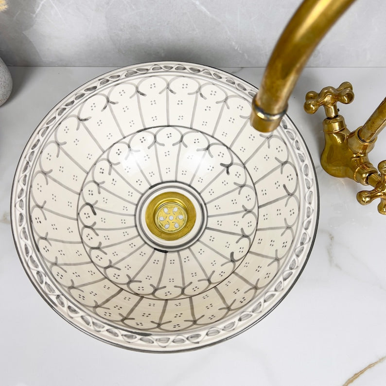 Marokkanisches Keramikwaschbecken im orientalischen Stil #257