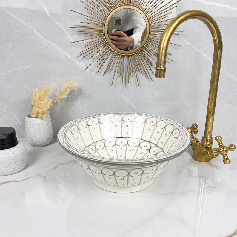Marokkanisches Keramikwaschbecken im orientalischen Stil #257
