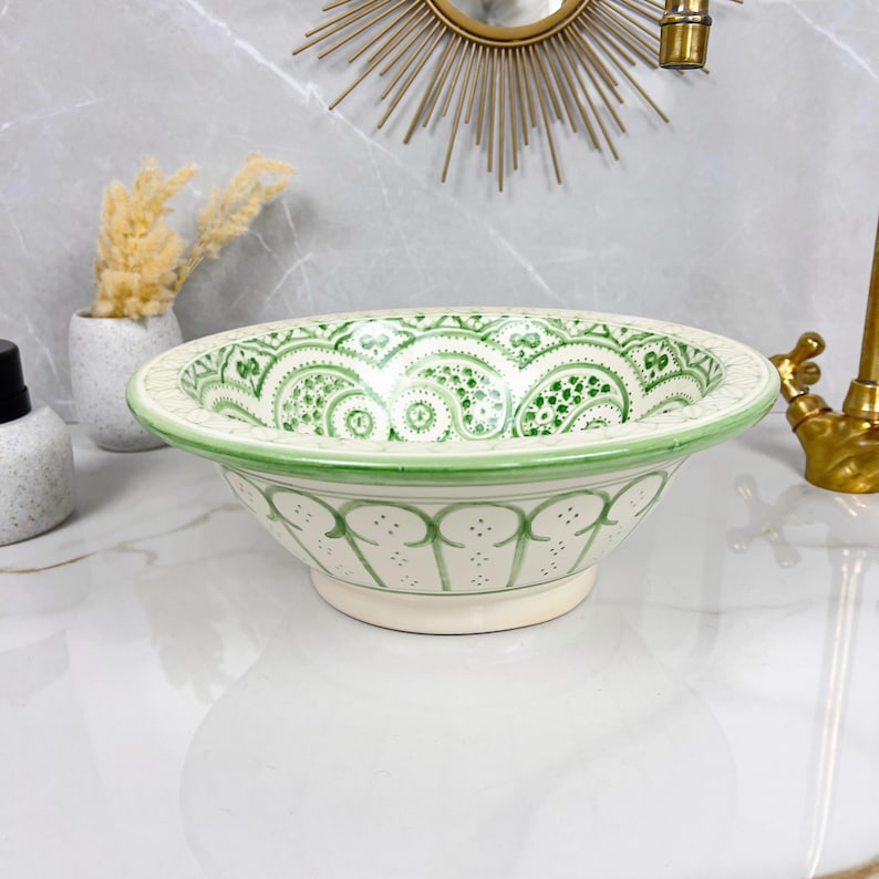 Marokkanisches Keramikwaschbecken im orientalischen Stil #256