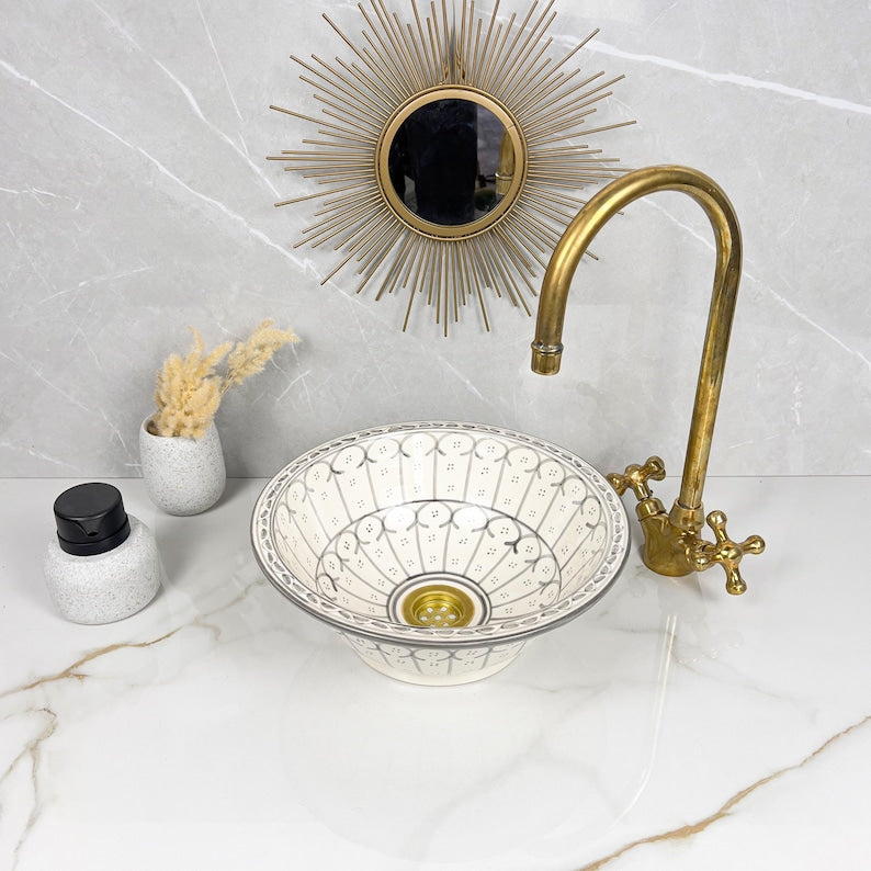 Marokkanisches Keramikwaschbecken im orientalischen Stil #257