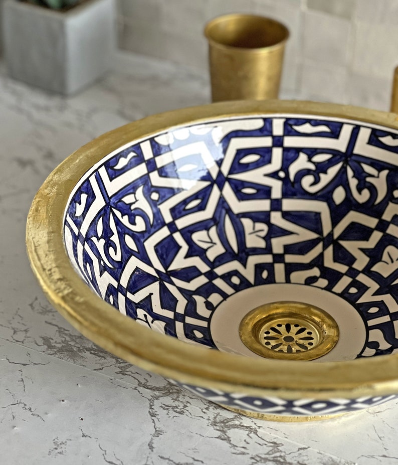 Vasque Marocaine avec double contour en laiton #24