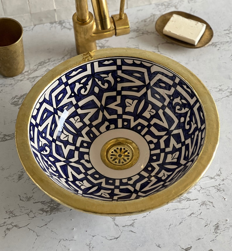 Vasque Marocaine avec double contour en laiton #24