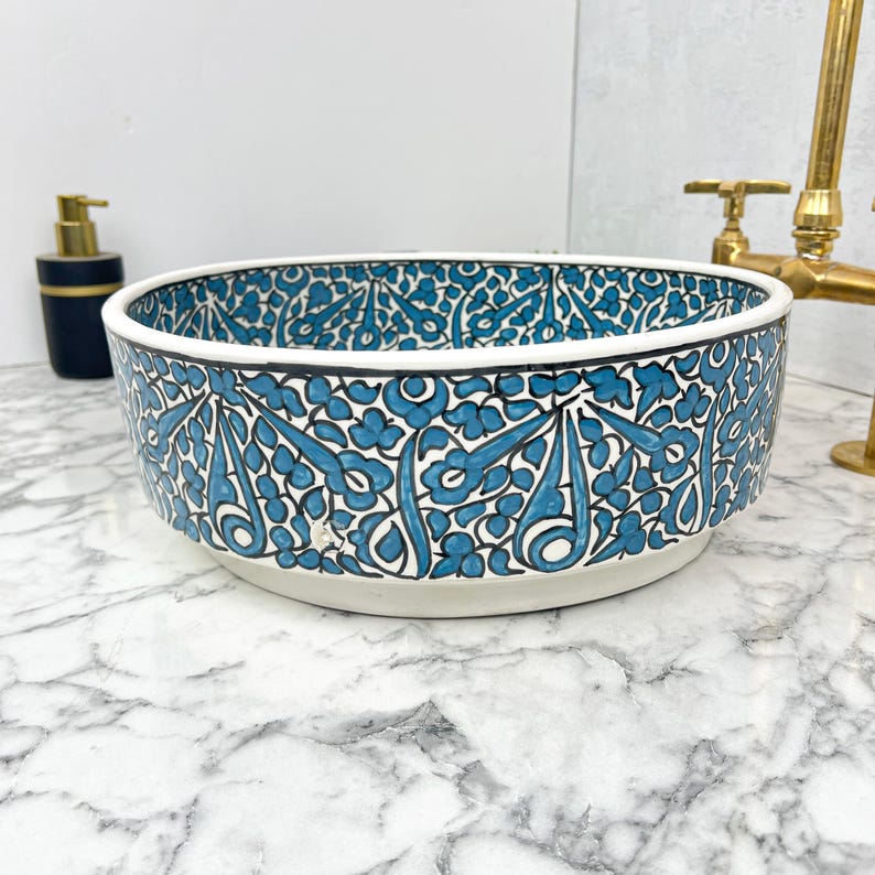 Marokkanisches Keramikwaschbecken im orientalischen Stil #142
