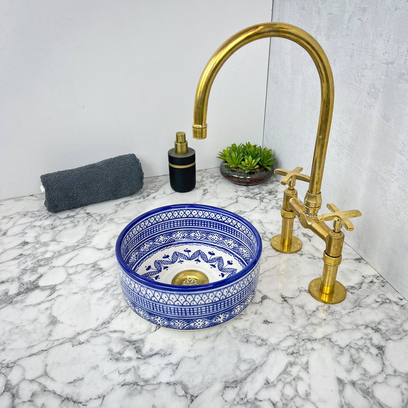 Marokkanisches Keramikwaschbecken im orientalischen Stil #143