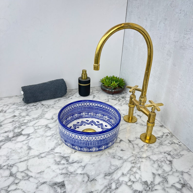 Marokkanisches Keramikwaschbecken im orientalischen Stil #143