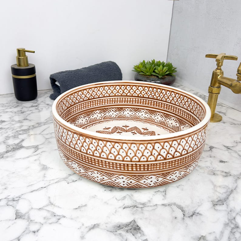 Marokkanisches Keramikwaschbecken im orientalischen Stil #144