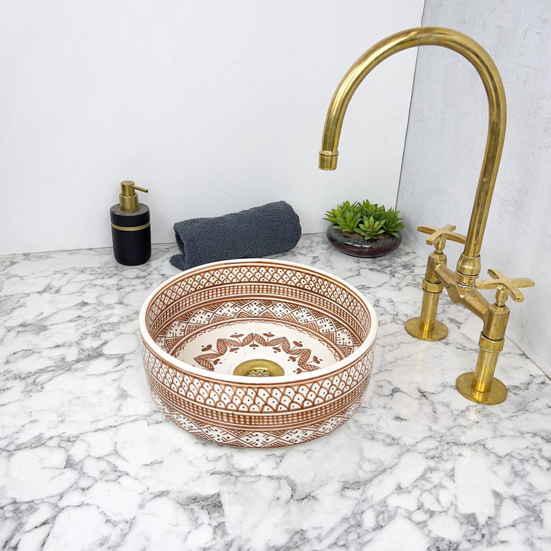Marokkanisches Keramikwaschbecken im orientalischen Stil #144