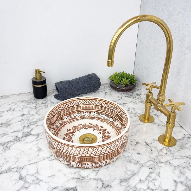 Marokkanisches Keramikwaschbecken im orientalischen Stil #144