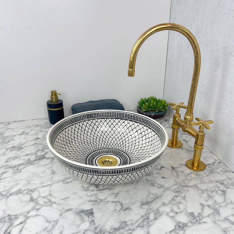 Marokkanisches Keramikwaschbecken im orientalischen Stil #172