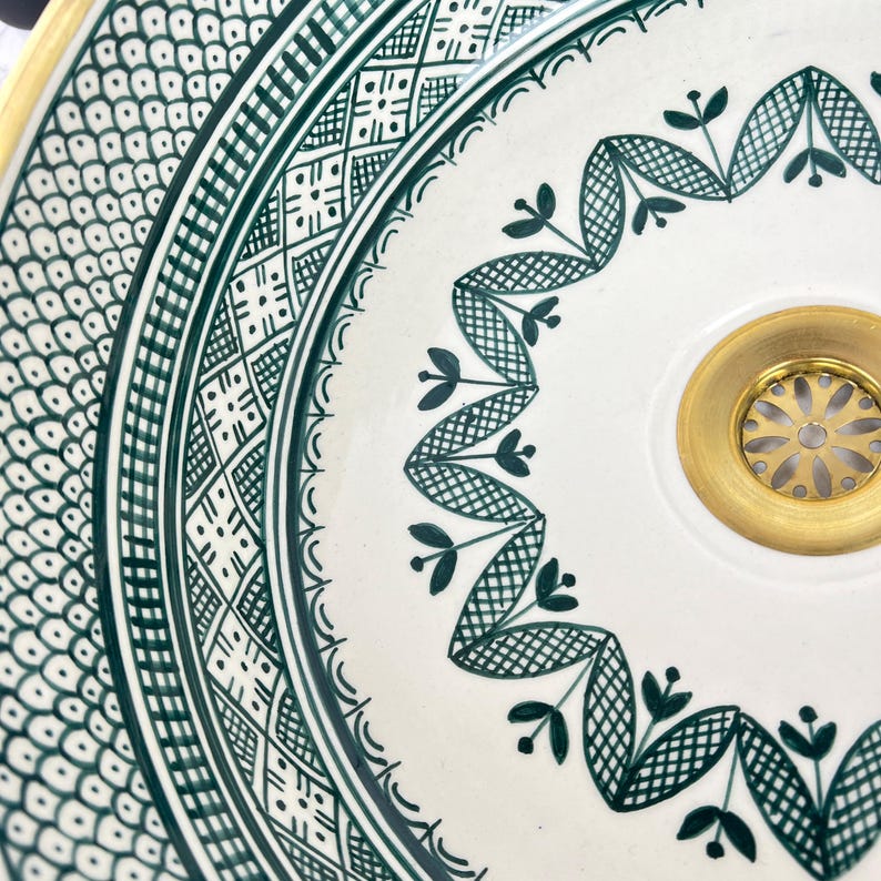 Vasque Marocaine Royale - Rebord doré 14k carats #53S