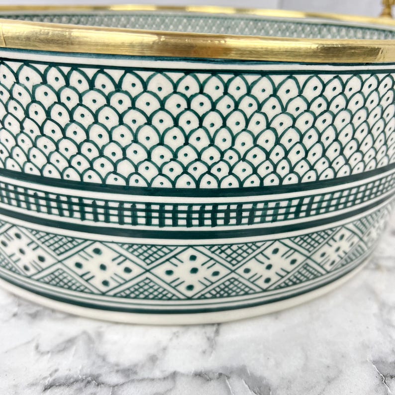 Vasque Marocaine Royale - Rebord doré 14k carats #53S