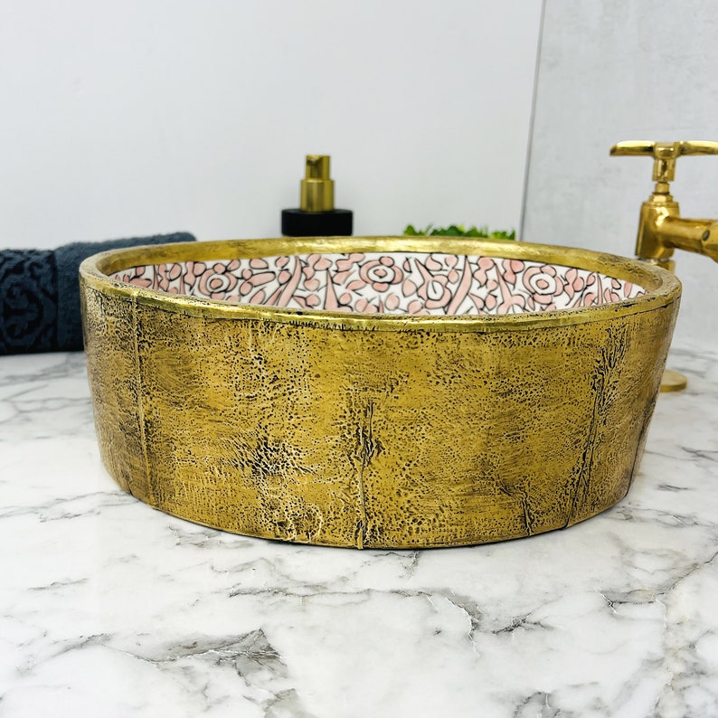 Moroccan Sink with brass rim #55A