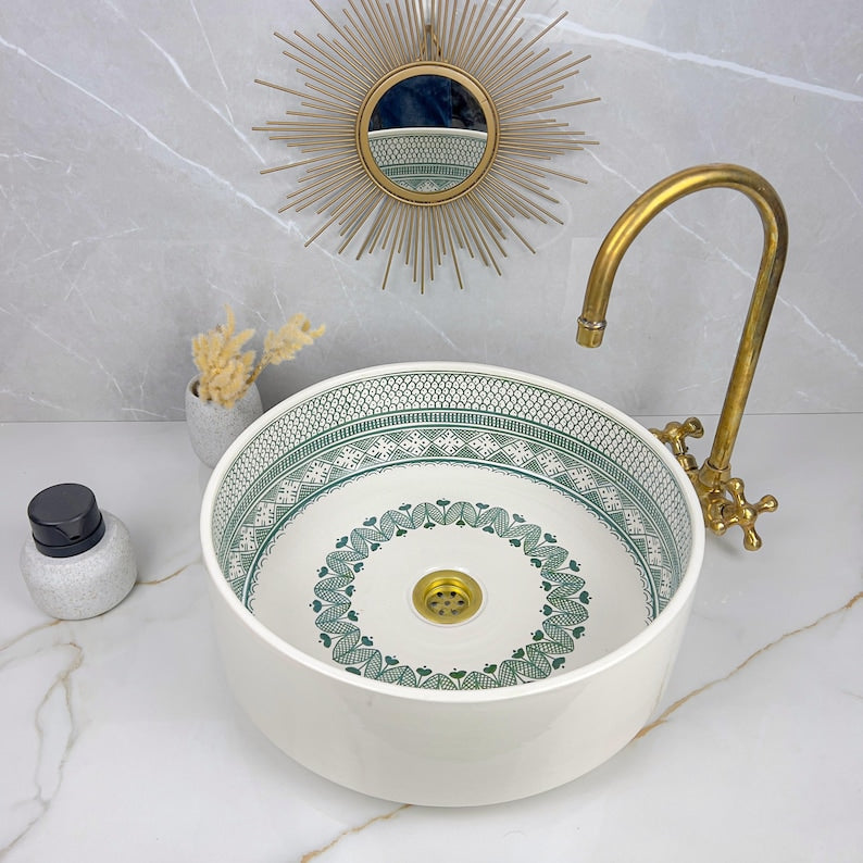 Marokkanisches Keramikwaschbecken im orientalischen Stil #248
