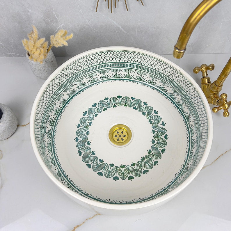 Marokkanisches Keramikwaschbecken im orientalischen Stil #248