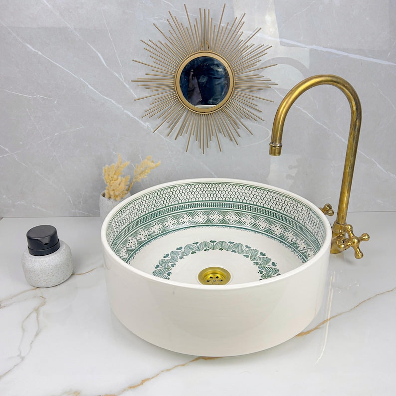 Marokkanisches Keramikwaschbecken im orientalischen Stil #248