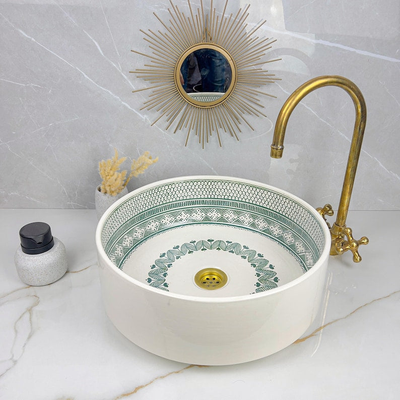 Marokkanisches Keramikwaschbecken im orientalischen Stil #248