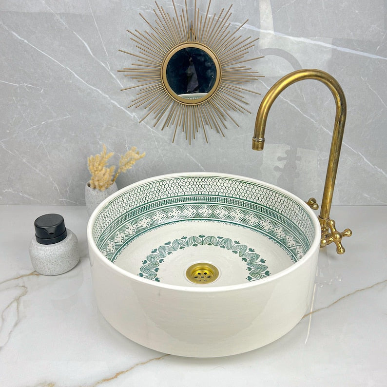 Marokkanisches Keramikwaschbecken im orientalischen Stil #248