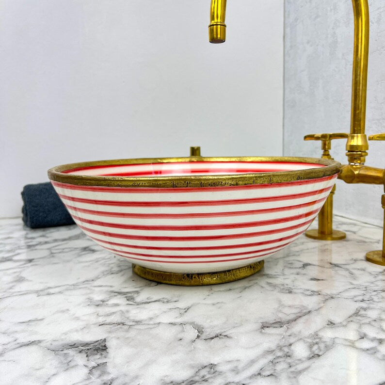 Moroccan Sink with brass rim #149