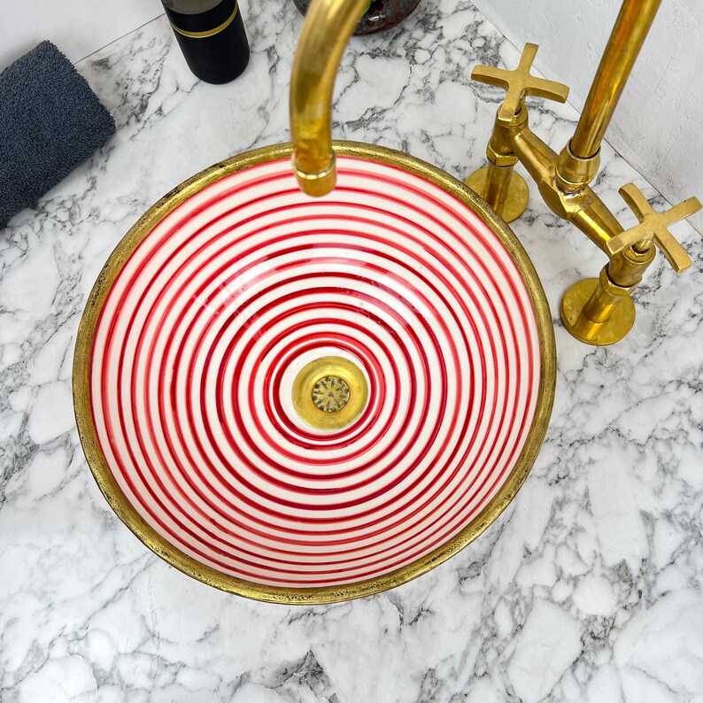Moroccan Sink with brass rim #149