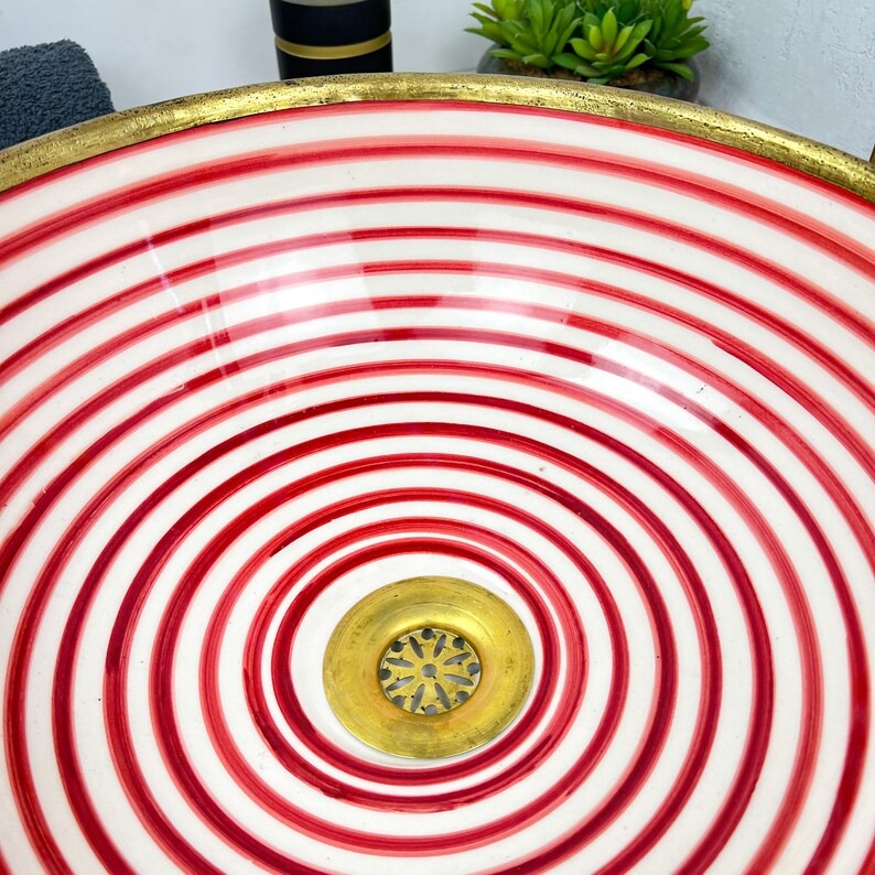 Moroccan Sink with brass rim #149