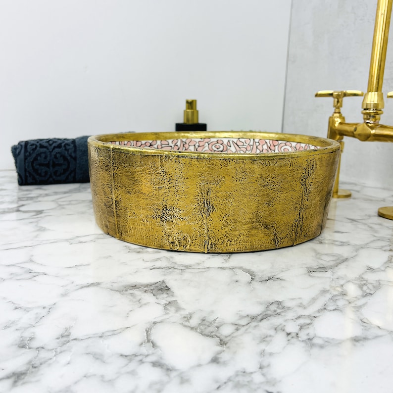Moroccan Sink with brass rim #151