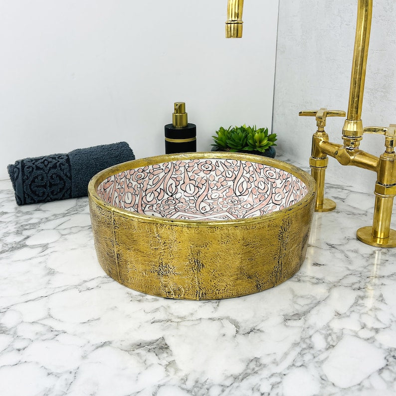 Moroccan Sink with brass rim #151