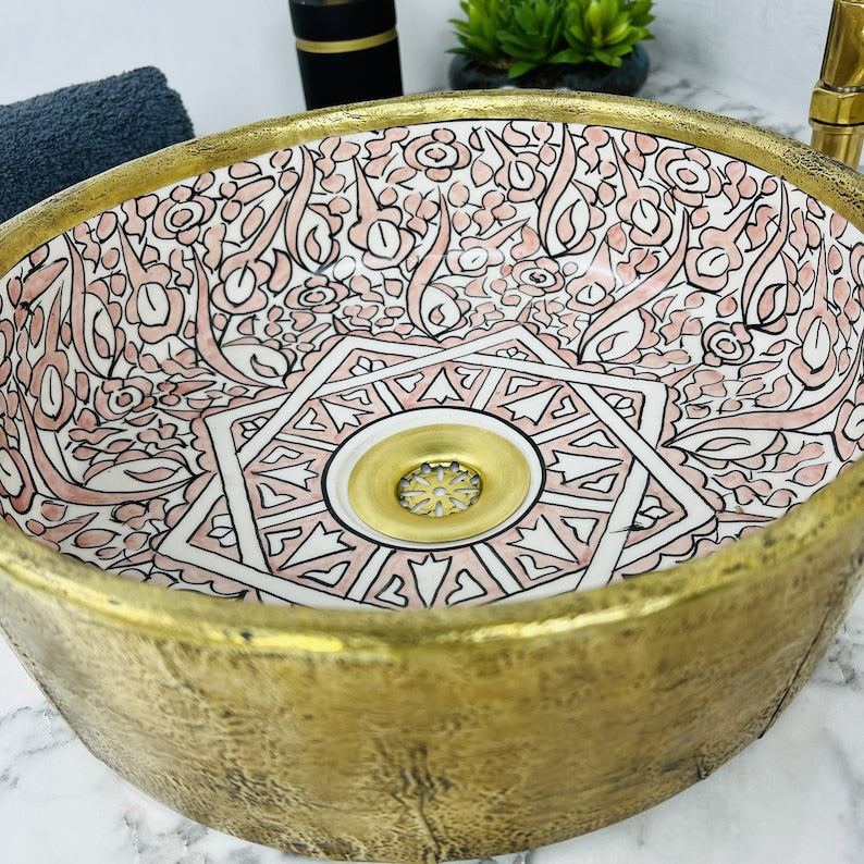 Moroccan Sink with brass rim #151